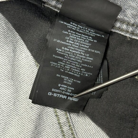G-Star RAW Jeans ARC 3D Slim Tapered Faded Grey Denim Cotton Blend 30x32 NWT - Picture 14 of 16